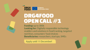 DRG4FOOD: Επιχορήγηση έως και 300.000 € σε έργα που προωθούν ένα αξιόπιστο σύστημα τροφίμων που βασίζεται σε δεδομένα