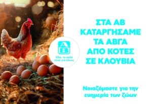 Cage-free αυγά στην ΑΒ Βασιλόπουλος: Η πρώτη ελληνική αλυσίδα σουπερμάρκετ που καταργεί τα αυγά κλωβοστοιχίας