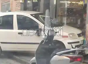 Ηράκλειο: Αυτοκίνητο έπεσε σε τζαμαρία μίνι μάρκετ στο κέντρο της πόλης