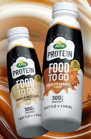 Arla Protein FOOD TO GO Ροφήματα αντικατάστασης γεύματος με γεύση Σοκολάτα – Καραμέλα & Βανίλια – Φουντούκι!