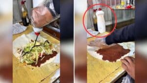 Τσουχτερό πρόστιμο και λουκέτο σε επιχείρηση που έβαζε σάλτσα στα σάντουιτς από μπουκάλι απορρυπαντικού πιάτων (βίντεο)
