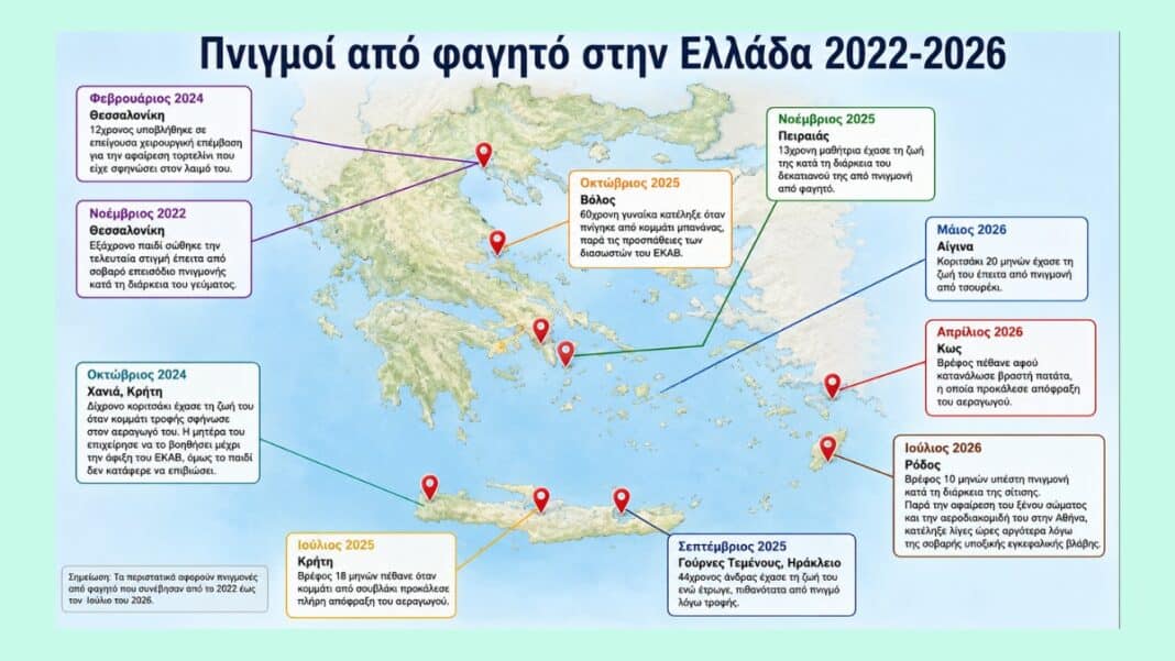 Ελλάδα: Κατέληξε το βρέφος 10 μηνών που πνίγηκε από φαγητό – Τα περιστατικά πνιγμού από τροφή που συγκλόνισαν την Ελλάδα